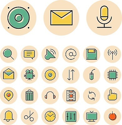 EPS 해외이미지 클립아트 손 디자인 시계 일러스트 버튼 그래픽 컴퓨터 세트 헤드폰 텔레비전 웹 종 디스크 메시지 플랫 쥐 편지 필름 심볼 마이크 사인 UI 인터페이스 해외202004 헐렁 해외일러스트 음향기기 컨셉 인터넷 신체부위 전자제품 질병 설치류 파일형식 벡터