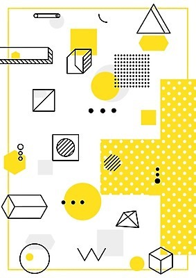 EPS 해외이미지 모양 디자인 포스터 선 백그라운드 패턴 일러스트 추상 사람없음 그래픽 장식 노란색 검은색 흰색 점 원형 기하학 팝 멤피스디자인 해외202004 해외일러스트 도형 컬러 무늬 파일형식 벡터