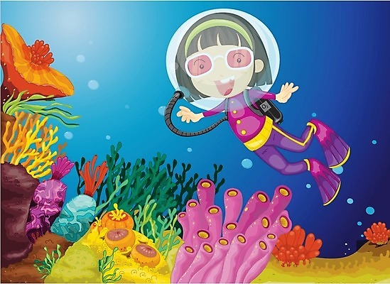 EPS 해외이미지 1 여자 어린이 바다 일러스트 자연 휴가 사람 환경 바닷속 수중 수영 거품 탐험 산호 만화 다이빙 탱크 암초 물갈퀴 내추럴 깊이 소금물 이국적 혼자 해외202004 해외일러스트 수상스포츠 자포동물 생태계 수중스포츠 파일형식 벡터