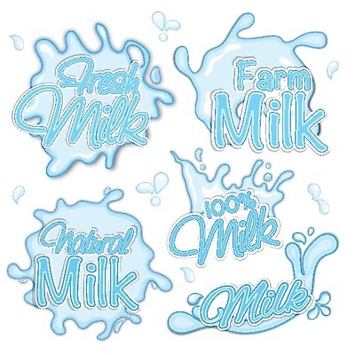 EPS 해외이미지 모양 디자인 배너 음료 음식 스티커 일러스트 캘리그라피 텍스트 건강 타이포그라피 사람없음 세트 라벨 우유 신선 심볼 크림 패키지 요거트 레터링 브랜딩 해외202004 해외일러스트 문자 유제품 프레임 파일형식 벡터