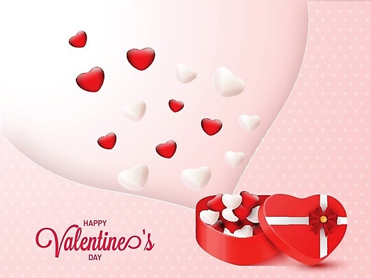 EPS 해외이미지 행복 분홍색 일러스트 발렌타인데이 사랑 사람없음 빨간색 상자 하트 축하 해외202004 해외일러스트 모양 감정 컬러 컨셉 데이이벤트 파일형식 벡터