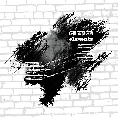 EPS 해외이미지 디자인 벽 일러스트 붓터치 벽돌 사람없음 검은색 질감 그런지 국경 해외202004 해외일러스트 컬러 파일형식 벡터