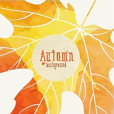 EPS 해외이미지 식물 백그라운드 단풍 잎 일러스트 자연 수채화 사람없음 빨간색 노란색 가을 해외202004 해외일러스트 계절 컬러 생태계 파일형식 벡터