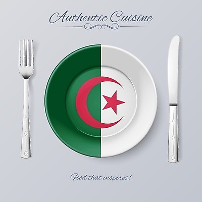 EPS 해외이미지 모양 전통 식기 접시 디자인 문화 음식 여행 포크 컨셉 일러스트 아프리카 요리 빨간색 초록색 빛 컬러풀 세계 주방 식당 흰색 깃발 원형 칼 맛 어플리케이션 초승달 심볼 사인 메뉴 배지 고립 알제리 전국 지리 해외202004 해외일러스트 도형 나라 컬러 상점 달 파일형식 벡터
