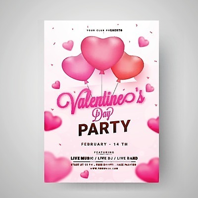 EPS 해외이미지 기념일 분홍색 컨셉 일러스트 발렌타인데이 사랑 사람없음 하트 축하 풍선 해외202004 해외일러스트 모양 감정 컬러 데이이벤트 이벤트 파일형식 벡터