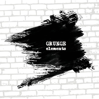 EPS 해외이미지 디자인 벽 일러스트 붓터치 벽돌 사람없음 검은색 질감 그런지 국경 해외202004 해외일러스트 컬러 파일형식 벡터