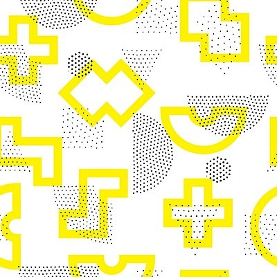 EPS 해외이미지 모양 디자인 선 백그라운드 패턴 일러스트 추상 사람없음 그래픽 노란색 검은색 원형 플랫 기하학 팝 스타일 멤피스디자인 해외202004 해외일러스트 도형 컬러 무늬 파일형식 벡터