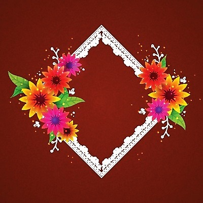 EPS 해외이미지 기념일 꽃 백그라운드 잎 꽃무늬 일러스트 추상 기념 프레임 사람없음 장식 컬러풀 축하 우아함 초대 국경 해외202004 해외일러스트 식물 컬러 컨셉 무늬 이벤트 파일형식 벡터