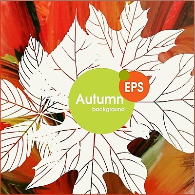 EPS 해외이미지 식물 백그라운드 단풍 잎 일러스트 자연 수채화 사람없음 빨간색 초록색 갈색 가을 기름 밤 해외202004 해외일러스트 계절 음식 컬러 견과류 생태계 파일형식 벡터
