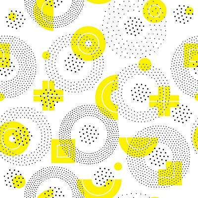 EPS 해외이미지 모양 디자인 선 백그라운드 패턴 일러스트 추상 사람없음 그래픽 노란색 검은색 원형 플랫 기하학 팝 스타일 멤피스디자인 해외202004 해외일러스트 도형 컬러 무늬 파일형식 벡터