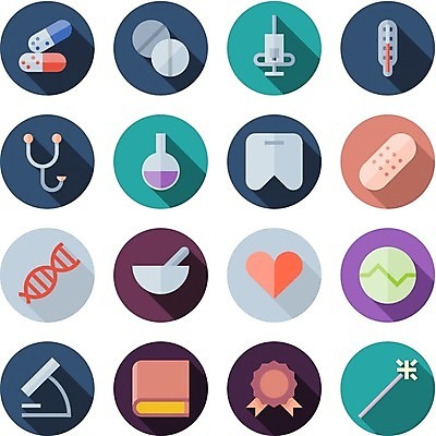EPS 해외이미지 클립아트 디자인 일러스트 청진기 버튼 현미경 주사기 그래픽 책 알약 건강관리 웹 하트 플랫 치아 온도계 DNA 심볼 사인 UI 막자 석고 심장병 엘리먼트 인터페이스 해외202004 해외일러스트 모양 인터넷 의료기기 건강 실험기구 관리 약 소화기관 질병 생명공학 파일형식 벡터