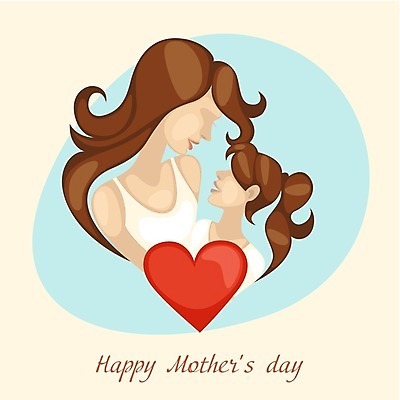 EPS 해외이미지 여자 딸 행복 어린이 일러스트 가족 사랑 사람 성인 두명 하트 축하 아기 여자만 어머니의날 해외202004 해외일러스트 모양 기념일 감정 컨셉 관계 미국문화 파일형식 벡터