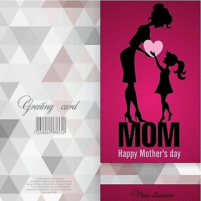 EPS 해외이미지 행복 실루엣 분홍색 일러스트 가족 사랑 사람없음 하트 기하학 어머니의날 해외202004 해외일러스트 모양 기념일 감정 컬러 무늬 관계 촬영기법 미국문화 파일형식 벡터