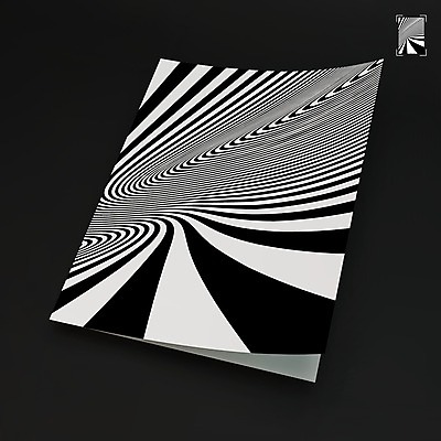 EPS 해외이미지 템플릿 디자인 종이 패턴 일러스트 모션 흑백 사람없음 장식 책 3D 검은색 공백 흰색 웨이브 레이아웃 회전 시트 목업 해외202004 해외일러스트 컬러 무늬 촬영기법 디지털합성 파일형식 벡터