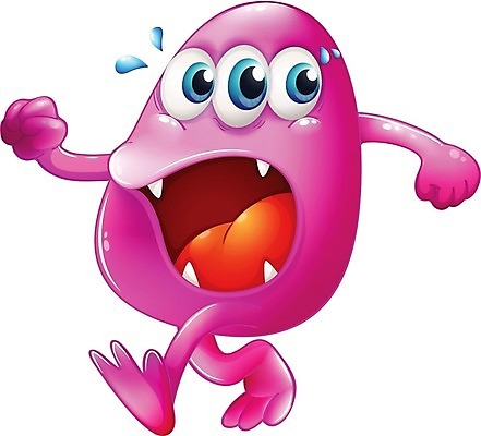 EPS 해외이미지 캐릭터 분홍색 일러스트 사람없음 땀 몬스터 해외202004 해외일러스트 일러캐릭터 컬러 파일형식 벡터