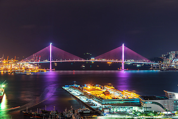 포토 JPG 야경 하늘 한국 사람없음 야외 도시풍경 도시 부산 국내여행 부산항 전경 부산항대교 국내포토 아시아 여행 풍경 항구 다리_건축물 야간 파일형식 탑뷰 풍경_경치