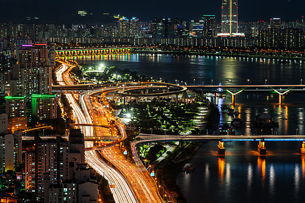포토 JPG 야경 서울 한국 사람없음 야외 빛 도시풍경 도시 한강 국내여행 궤적 영동대교 청담대교 한강다리 가교 전경 강변북로 국내포토 건축물 아시아 여행 풍경 다리_건축물 야간 랜드마크 파일형식 탑뷰 고속화도로 풍경_경치