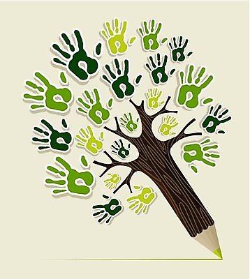 EPS 해외이미지 나무 식물 지구 백그라운드 일러스트 관리 사랑 사람 사람없음 초록색 연필 갈색 환경 희망 재활용 에너지 군중 에코 해외202004 해외일러스트 감정 컬러 학용품 필기구 친환경 파일형식 벡터