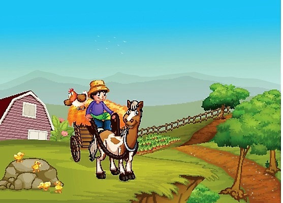 EPS 해외이미지 나무 식물 동물 구름 남자 잎 밭 채소 일러스트 자연 하늘 병아리 사람 소년 야외 파란색 농작물 울타리 농장 농경지 흰색 농부 오두막 그림 마차 외양간 밭일 소년한명만 해외202004 해외일러스트 자연요소 직업 어린이 교통수단 컬러 농업 조류 담장 생태계 남자한명만 소년만 파일형식 벡터