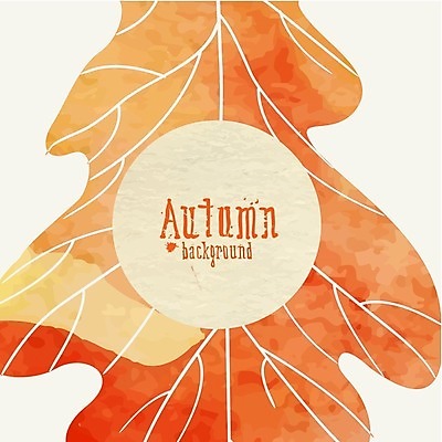 EPS 해외이미지 식물 백그라운드 잎 일러스트 자연 수채화 사람없음 빨간색 노란색 가을 해외202004 해외일러스트 계절 컬러 생태계 파일형식 벡터