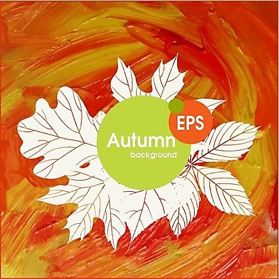 EPS 해외이미지 식물 백그라운드 단풍 잎 일러스트 자연 수채화 사람없음 빨간색 초록색 노란색 가을 기름 밤 해외202004 해외일러스트 계절 음식 컬러 견과류 생태계 파일형식 벡터