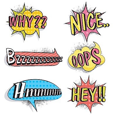 EPS 해외이미지 말풍선 일러스트 텍스트 사람없음 컬러풀 물방울무늬 놀람 줄무늬 표현 만화 팝아트 코믹 카툰스타일 해외202004 해외일러스트 감정 컬러 무늬 표정 그림 파일형식 벡터