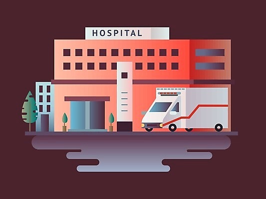 EPS 해외이미지 무료이미지 일러스트 병원 사람없음 구급차 해외202004 해외일러스트 의학 자동차 파일형식 벡터 무료콘텐츠