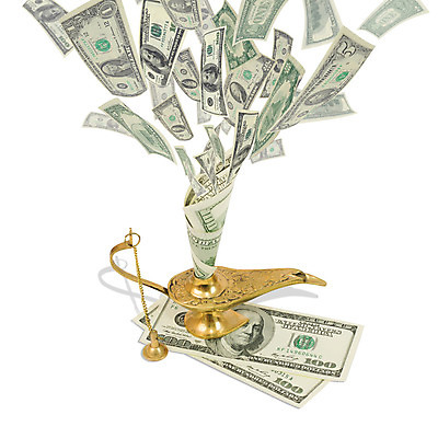 포토 JPG 해외이미지 컨셉 지폐 돈 비즈니스 아이디어 사람없음 금융 경제 빛 달러 금속 희망 힘 램프 행운 재산 황금 신비 이익 해외202004 해외포토 감정 재질 조명 파일형식