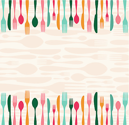 EPS 해외이미지 포크 일러스트 사람없음 숟가락 나이프 베이지색 해외202004 해외일러스트 식기 컬러 수저 칼 파일형식 벡터
