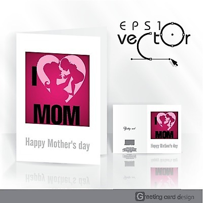 EPS 해외이미지 행복 실루엣 분홍색 일러스트 가족 사랑 사람없음 하트 축하 엽서 어머니의날 해외202004 해외일러스트 모양 기념일 감정 컬러 컨셉 관계 촬영기법 편지 미국문화 파일형식 벡터