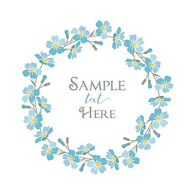 EPS 해외이미지 식물 꽃잎 꽃 백그라운드 잎 일러스트 프레임 사람없음 파란색 화환 낭만 들꽃 원형 꽃프레임 프레임일러스트 국경 해외202004 해외일러스트 도형 컬러 컨셉 파일형식 벡터