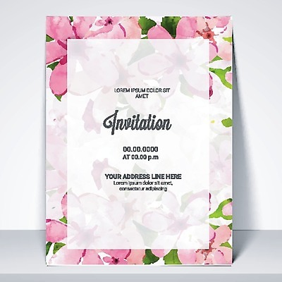 EPS 해외이미지 템플릿 배너 기념일 꽃 분홍색 백그라운드 잎 꽃무늬 일러스트 추상 수채화 프레임 이벤트 사람없음 장식 컬러풀 파티 축제 봄 축하 초대 국경 해외202004 해외일러스트 식물 계절 컬러 컨셉 무늬 파일형식 벡터