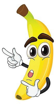EPS 해외이미지 클립아트 행복 일러스트 바나나 사람없음 노란색 가리킴 음식캐릭터 해외202004 해외일러스트 일러캐릭터 캐릭터 감정 음식 컬러 과일 손짓 파일형식 벡터