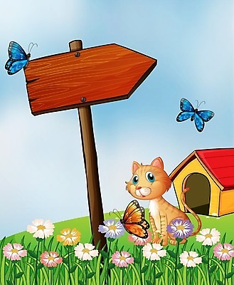 EPS 해외이미지 꽃 화살표 나비 일러스트 사람없음 반려동물 고양이 해외202004 해외일러스트 식물 동물 곤충 포유류 파일형식 벡터