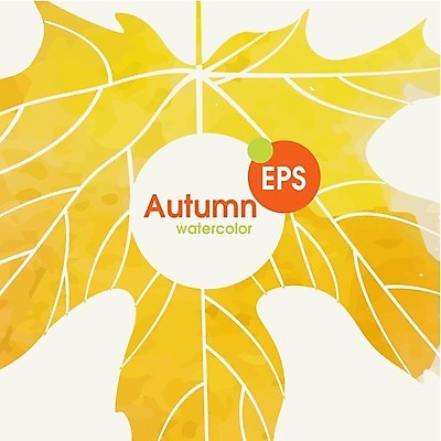 EPS 해외이미지 식물 백그라운드 단풍 잎 일러스트 자연 수채화 사람없음 노란색 가을 해외202004 해외일러스트 계절 컬러 생태계 파일형식 벡터