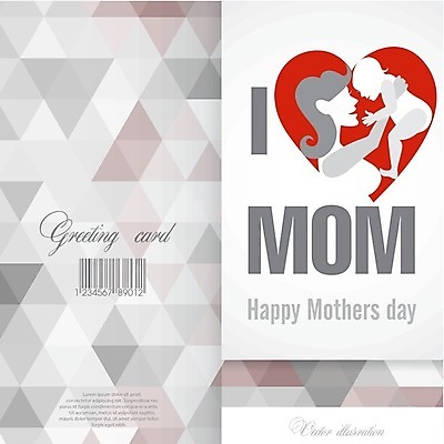 EPS 해외이미지 여자 행복 일러스트 가족 사랑 성인 두명 하트 아기 기하학 어머니의날 해외202004 해외일러스트 모양 기념일 감정 무늬 관계 사람 미국문화 파일형식 벡터