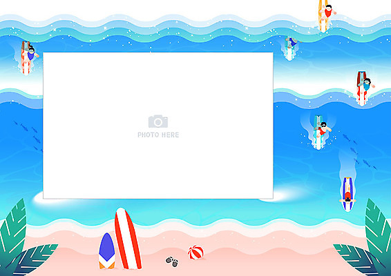 커플 여자 남자 바다 잎 데이트 일러스트 프레임 사랑 여러명 파란색 모래사장 서핑보드 서핑 해수욕장 프레임일러스트 국내일러스트 AI파일 식물 감정 컬러 다수 관계 사람 수상스포츠 보드_스포츠 파일형식 벡터