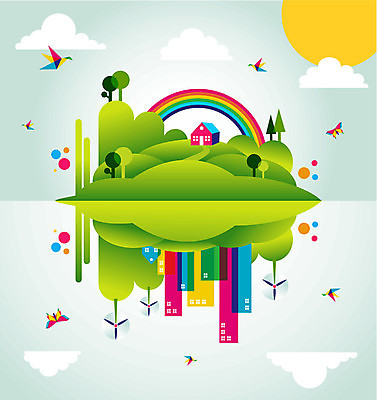 EPS 해외이미지 나무 식물 지구 일러스트 조류 사람없음 초록색 환경 재활용 에너지 에코 해외202004 해외일러스트 동물 컬러 친환경 파일형식 벡터