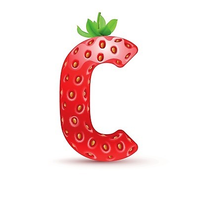 EPS 해외이미지 모양 알파벳 일러스트 텍스트 딸기 대문자 사람없음 빨간색 C 맛있는 해외202004 해외일러스트 영어 컬러 과일 파일형식 벡터