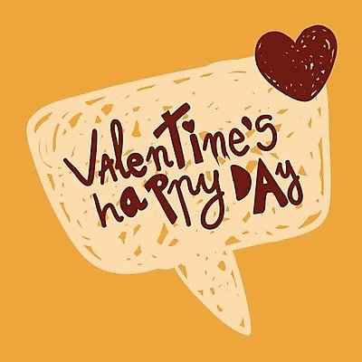 EPS 해외이미지 행복 말풍선 일러스트 발렌타인데이 사랑 사람없음 노란색 하트 해외202004 해외일러스트 모양 감정 컬러 데이이벤트 파일형식 벡터