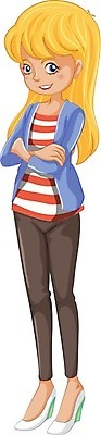 EPS 해외이미지 클립아트 템플릿 1 응시 옷 여자 얼굴 백그라운드 신발 일러스트 바지 서기 사람 내부 그래픽 10대 금발 머리 줄무늬 재킷 흰색 청바지 그림 고립 직진 타이즈 혼자 해외202004 해외일러스트 헤어스타일 시선 컬러 무늬 모션 청소년 하의 신체부위 외투 파일형식 벡터