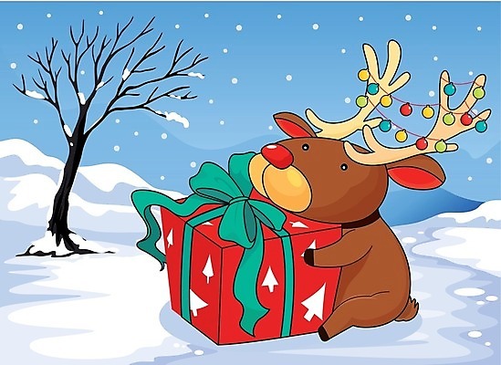 EPS 해외이미지 나무 동물 계절 리본 크리스마스 겨울 일러스트 하늘 사슴 사람없음 야외 그래픽 빨간색 초록색 파란색 상자 추위 그림 매듭 공상 순록 눈내림 해외202004 해외일러스트 식물 기념일 컬러 포유류 눈_날씨 파일형식 벡터