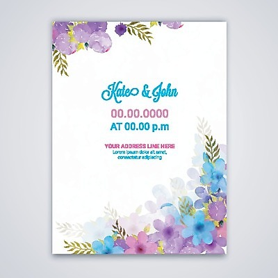 EPS 해외이미지 템플릿 배너 기념일 꽃 백그라운드 잎 꽃무늬 일러스트 추상 수채화 프레임 이벤트 사람없음 장식 파란색 컬러풀 파티 보라색 축제 봄 축하 초대 국경 해외202004 해외일러스트 식물 계절 컬러 컨셉 무늬 파일형식 벡터