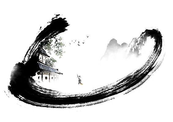 PSD 남자 고건축 일러스트 캘리그라피 붓터치 한명 풍경 정원 빗자루 청소 언덕 번짐 새떼 나그네 마당쓸기 남자한명만 국내일러스트 1 건축물 조류 사람 청소도구 그네 남자만 파일형식 효과