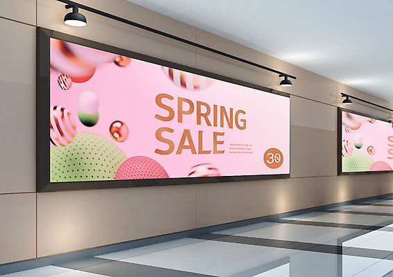 도형 PSD 편집이미지 포스터 분홍색 액자 조명 사람없음 쇼핑 세일 봄 원형 복도 이미지편집 계절 컬러 파일형식