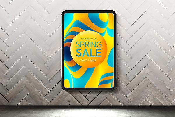 PSD 편집이미지 포스터 벽 무늬 사람없음 파란색 쇼핑 노란색 세일 봄 사인 이미지편집 계절 컬러 파일형식