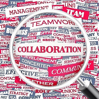 EPS 해외이미지 디자인 분홍색 백그라운드 컨셉 일러스트 비즈니스 텍스트 통신 돋보기 협력 아이디어 함께함 사람없음 그래픽 단어 정보 업무 확대 스타일 콜라보레이션 해외202004 해외일러스트 문자 컬러 작업 파일형식 벡터