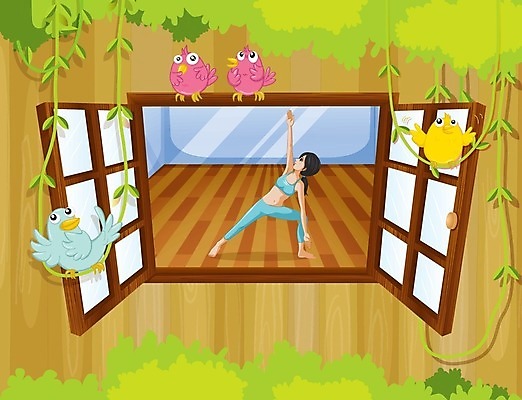 EPS 해외이미지 전신 무료이미지 여자 일러스트 요가 창문 조류 건강 한명 성인 초록색 운동 손들기 덩굴 성인여자한명만 해외202004 해외일러스트 식물 동물 1 웰빙 컬러 모션 사람 여자한명만 성인여자만 파일형식 벡터 무료콘텐츠