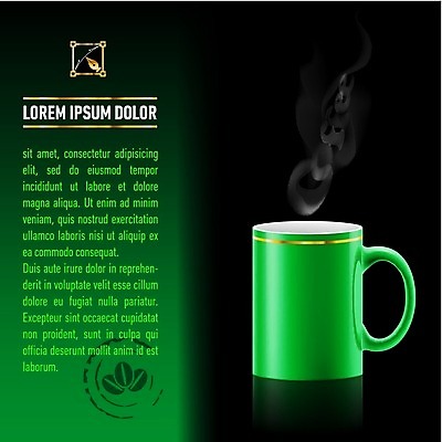 EPS 해외이미지 디자인 커피 음료 음식 백그라운드 일러스트 아이디어 그림자 미술 사람없음 컵 초록색 갈색 3D 검은색 카페 머그컵 수증기 심볼 오브젝트 에스프레소 해외202004 해외일러스트 식기 컬러 컨셉 문화예술 상점 디지털합성 파일형식 벡터