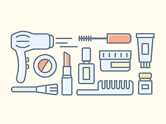 EPS 해외이미지 디자인 백그라운드 일러스트 세트 화장품 장비 립스틱 화장용품 붓 머리빗 화려 플랫 우아함 상품 오브젝트 마스카라 돌봄 엘리먼트 스타일 해외202004 해외일러스트 컨셉 모션 뷰티 미용용품 파일형식 벡터